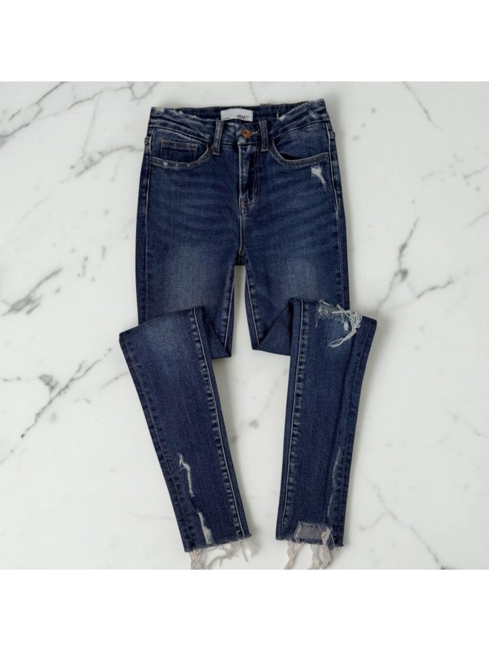 Vervet High Rise Skinny Jeans Size 25 Waist Zeke Distressed Crop Denim V2173